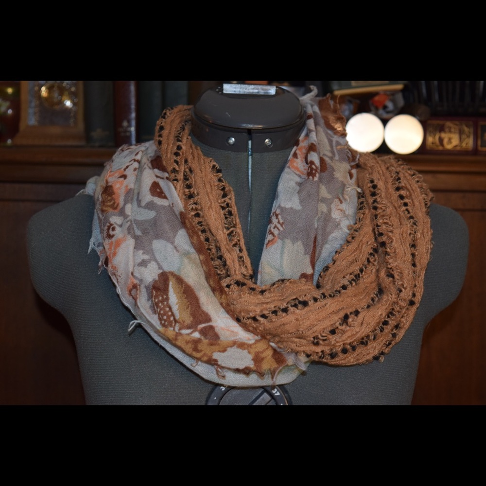 Floral & Knit Infinity Scarf